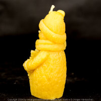 Bienenwachskerze Schneemann mit Schneeflocke